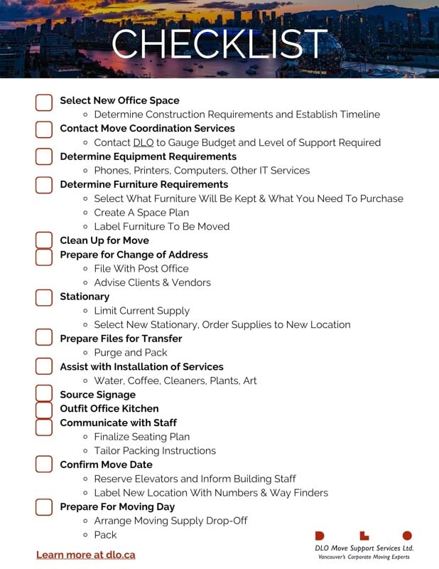 Planning Successful Business Move Checklist
